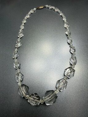 Vintage Lead Crystal Necklace strung on Sterling Silver #1UN